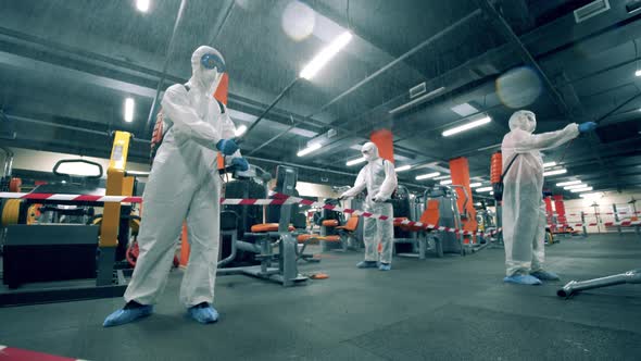 Sanitary Workers Are Pulverizing Chemicals in the Gym alt