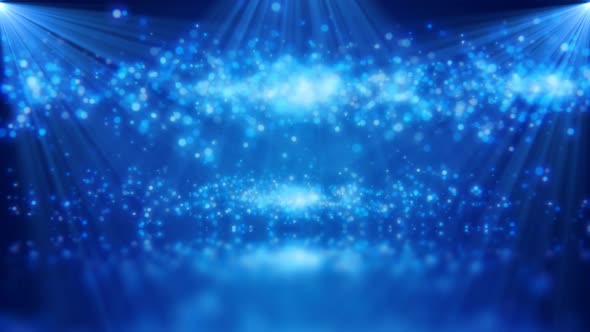 Blue Glow Particles Stage Background 4K