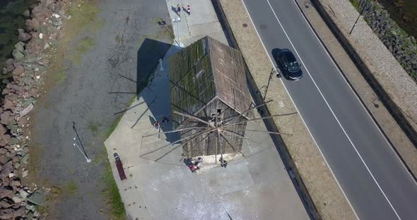 Drone Circling Video of the Nesebar Windmill