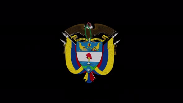 Coat Of Arms Of Colombia With Alpha Channel  4K alt