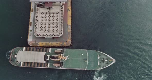 Istanbul Bosphorus And Docked Ferryboat alt