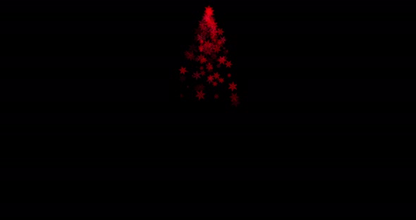 Christmas Tree made with red snowflakes alt