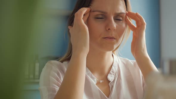 Stressed Woman Having A Headache