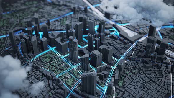 Digital Tokyo. Digital Model Of A City Streets alt