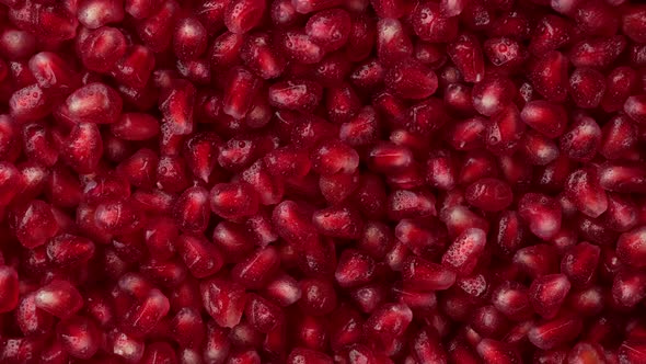 fresh pomegranate grains top view