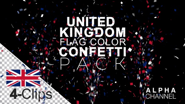 United Kingdom Flag Color Celebration Confetti PacK