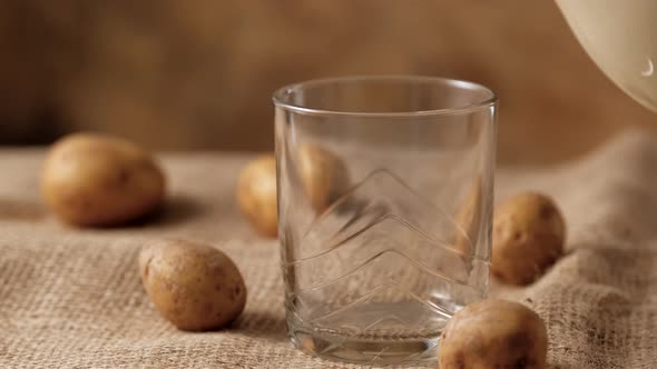 Potato Milk Alternative Non Dairy Drink in Glass alt
