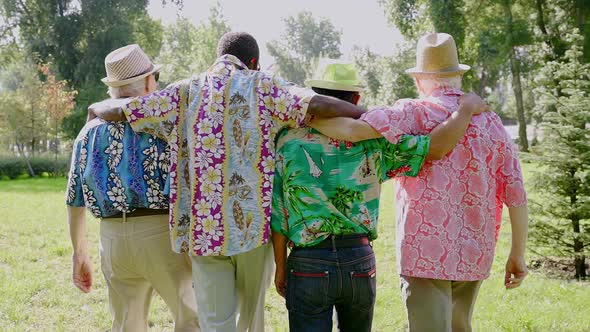 Four old friends at the park alt