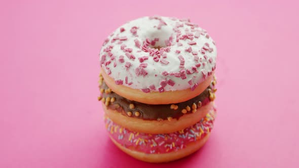 Stack of Glazed Sweet Doughnuts alt