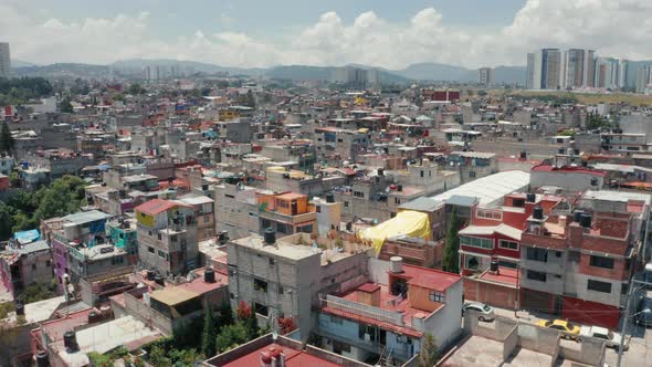 Colorful Architecture of Mexico City. Latin Town Skyline and Drone Panorama  alt