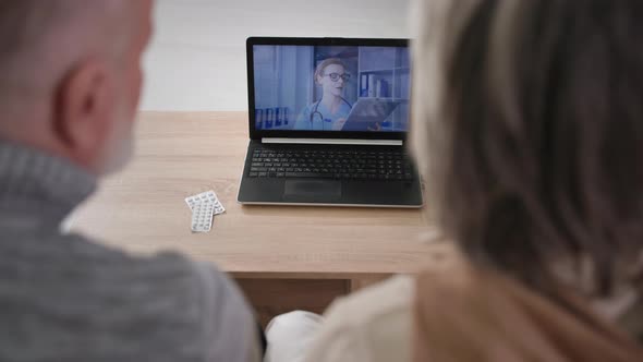 Old Patients Consult Doctor Online Via Video Communication Using Modern Technologies Elderly Man and alt