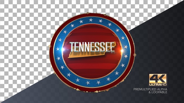 Tennessee United States of America State Map with Flag 4K