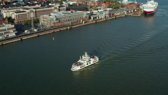Helsinki Travel Suomenlinna Ferry Aerial Footage