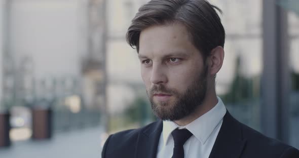 Portrait of Adult Businessman Looking Camera Alone alt