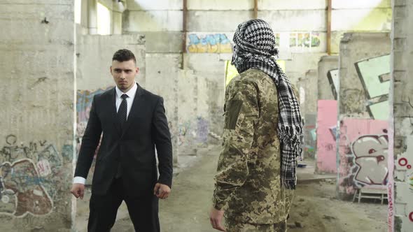 View of Combat Techniques of Intellectual and Sniper with Pistol in Ruins alt