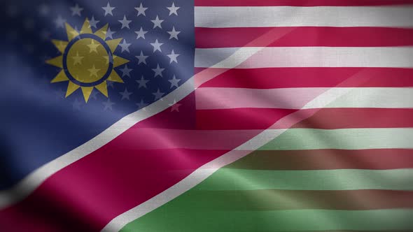 USA Namibia Flag Loop Background 4K