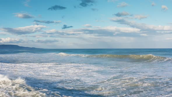Windy Day on the Stormy Ocean with Clouds alt
