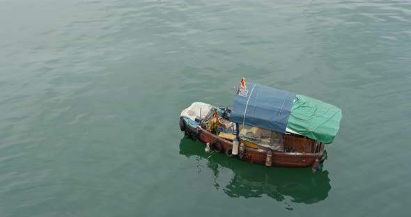 Hong Kong sampan on the sea