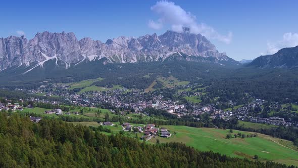 Picturesque View of Cortina dAmpezzo in the Dolomites, Italy alt