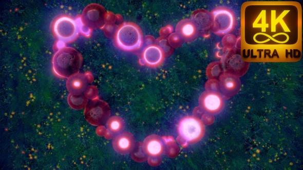 Magic 3D Heart Mushroom Spring Psychedelic Flower Background Art Vj Loop Texture 4k Abstract Pattern alt