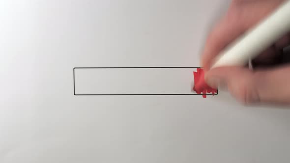 A Progress Bar with the Red Pen Indicator on a Vertically Oriented Look
