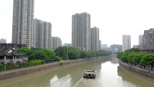 Boat On River In China