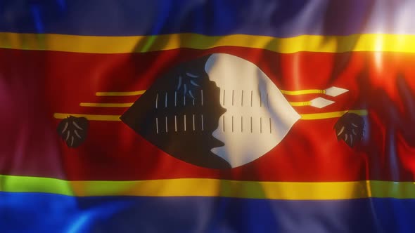 Eswatini / Swaziland Flag with Edge Bump