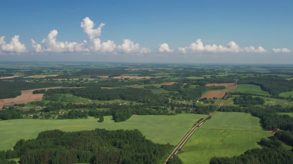 View From the Height of the Green Field and the Forest Near Minsk