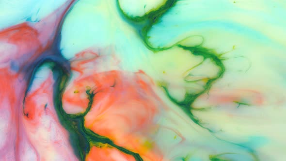 Moving Background Consisting of Blue Yellow Red and Green Particles of the Current Paint on a White alt