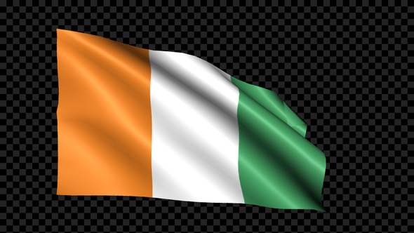 Cote D'ivoire Flag Blowing In The Wind alt