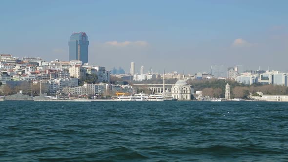 Beautiful Mosque Ortakoy View From Sea, Modern and Religious Turkey, Istanbul alt