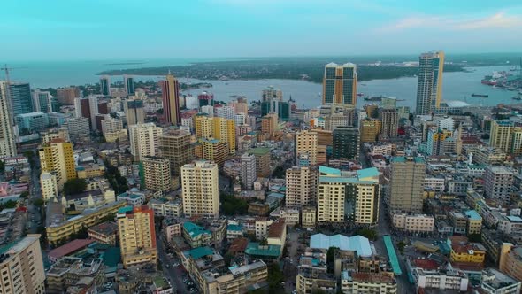 Aerial view of Dar es Salaam city alt