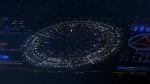 Futuristic UI HUD Head up display analytic screen with sensors detectors and bars alt