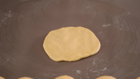 Making Sweet Yeast Buns with Berry Filling. The Concept of Baking. alt