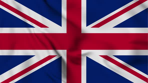 The United Kingdom flag seamless closeup waving animation