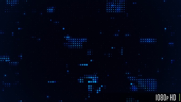 Digital data of connected dot nodes flowing to the side in a loop alt