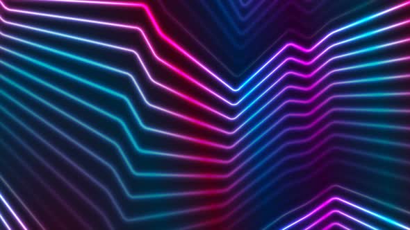 Blue Purple Neon Glowing Curved Lines