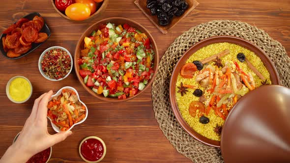 Moroccan Cuisine Top View alt