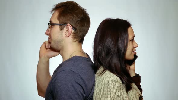 Man And Woman Talking On The Phone alt