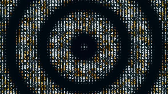 Technological background with rows of random numbers alt