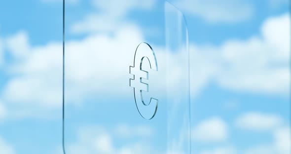 Glass Euro Lettering and Clouds in the Background alt
