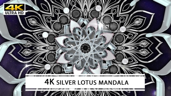 4K Silver Lotus Mandala