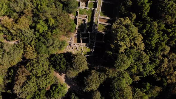Drone View of Remains of Medieval Castle