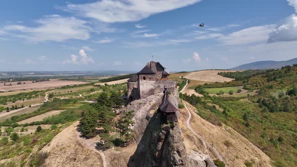 Aerial view of Boldogko Castle in Hungary