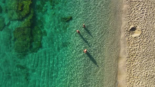 Summer Cleopatra Beach aerial view 4 K alt