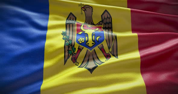 Moldova waving flag loop 4K alt