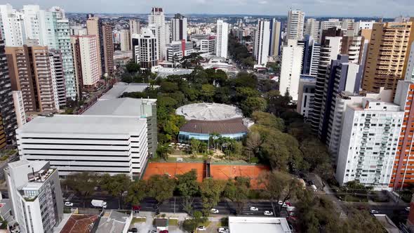 Downtown Curitiba Brazil. Landmark of city. Capital of Parana state. alt