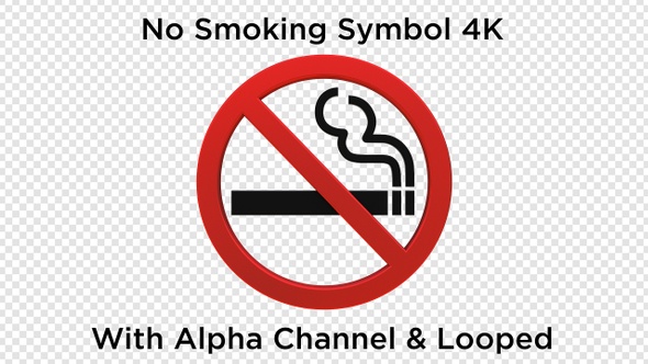 No Smoking Icon Animation 4K