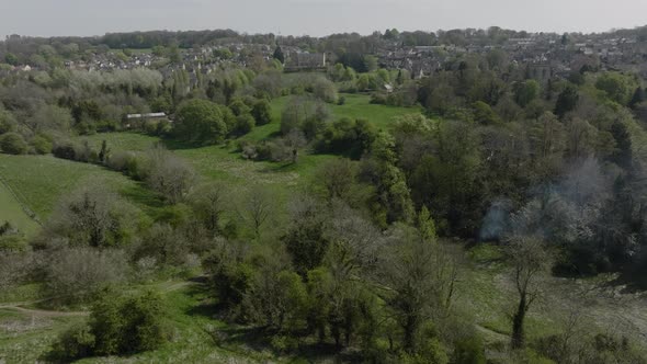 Cotswold Town Suburbs Chipping Norton Aerial View Spring Season