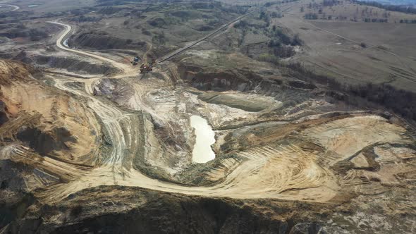 Mining quarry drone view